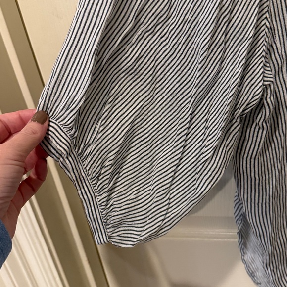 Free People One Ruffle Me Up black/white striped top, medium/large - Picture 6 of 9